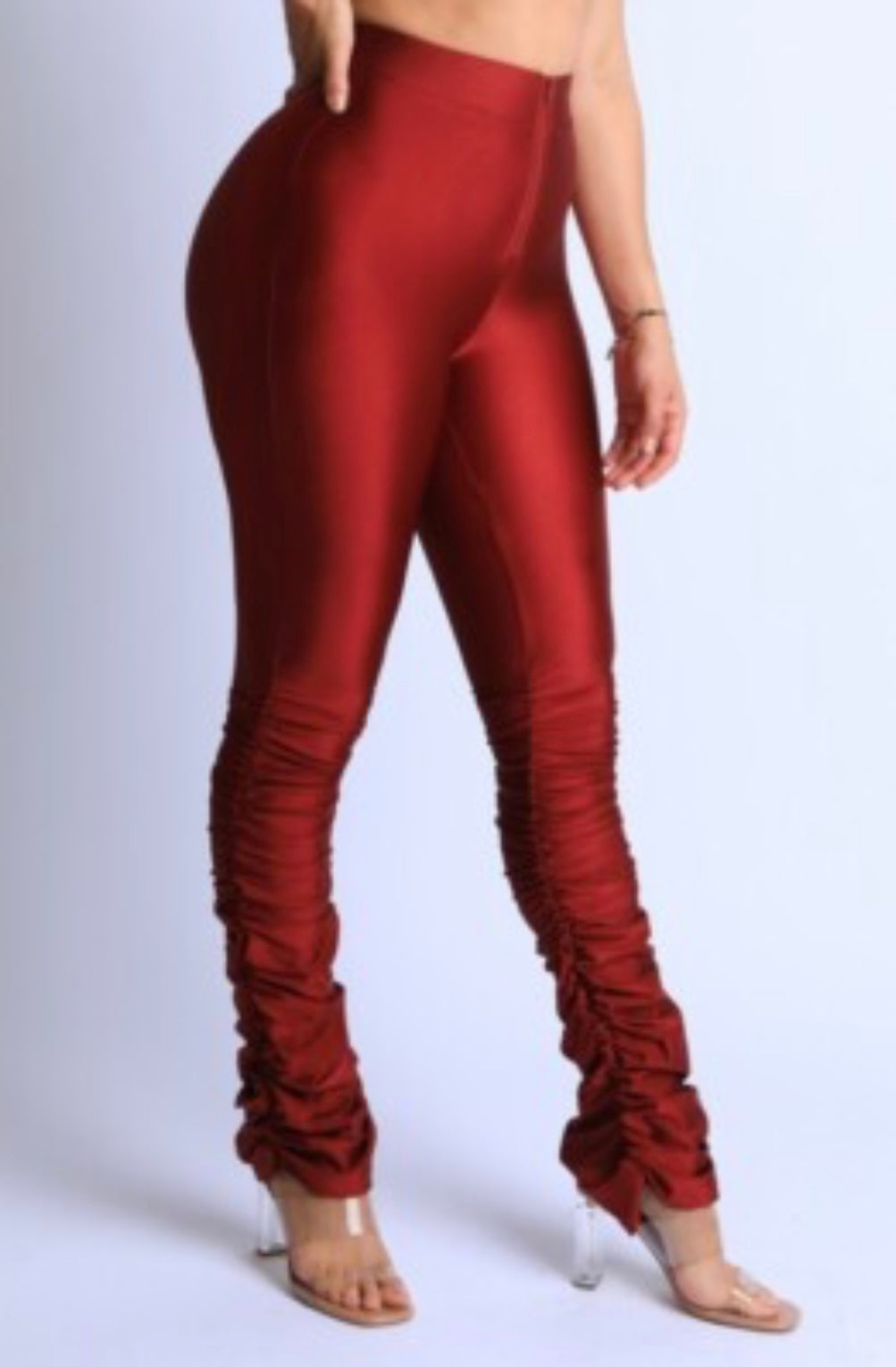 High Waist Stacked Nylon Pants