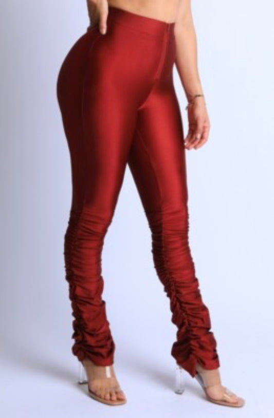 High Waist Stacked Nylon Pants